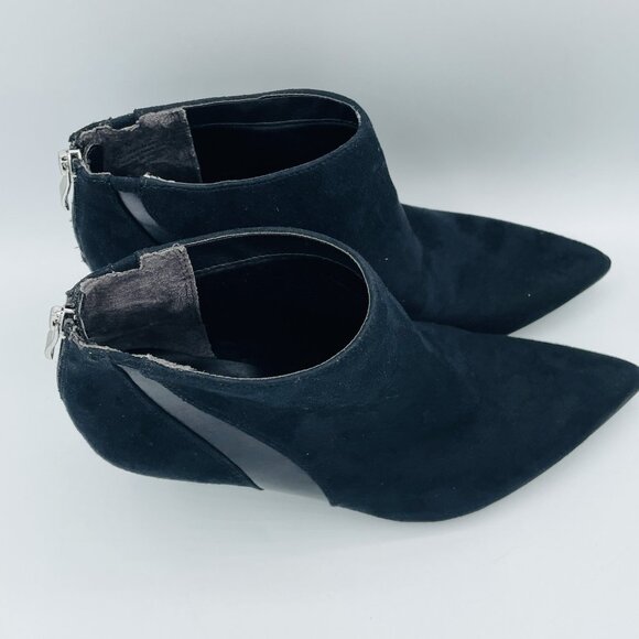 Life Stride Shoes Womens Size 10 M Black Sparrow Faux Suede Heels Booties Zip - Picture 3 of 11